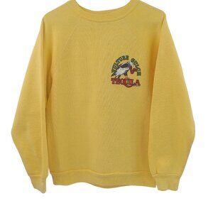Vintage Vulture Gulch Tequila Yellow Sweatshirt Size M Crazy Shirt Double Sided